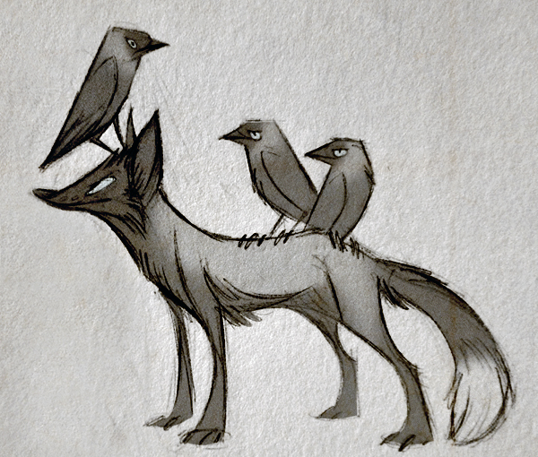 2014 ambiguous_gender avian bird canine feral fox mammal sketch skia