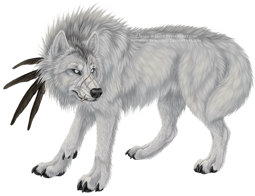 2014 angry canine dasan_(sevve) feather fur mammal paws scar sidonie solo wolf