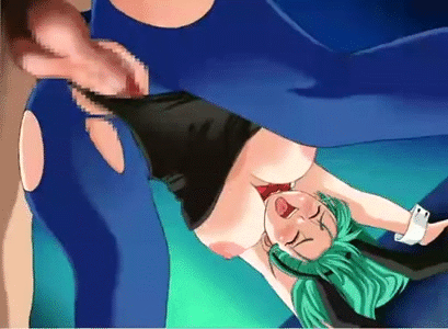 1boy 1girl animal_costume animated animated_gif blue_hair breasts bulma bunny_costume bunnysuit censored cum cum_in_pussy dragon_ball dragonball_z large_breasts lowres nipples nude pantyhose pussy sex torn_pantyhose trinitron_cg vaginal