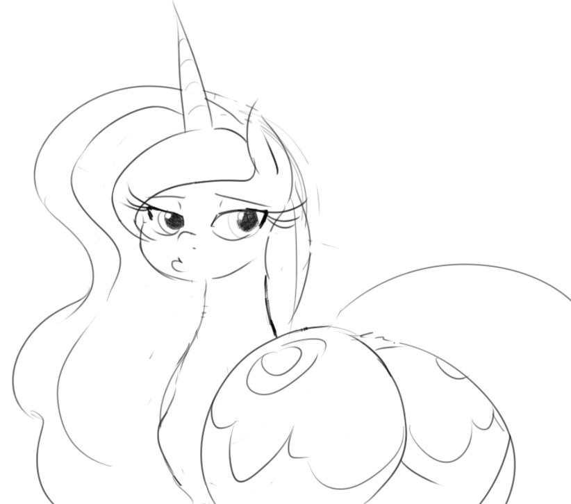 2014 big_butt butt equine female feral friendship_is_magic horn horse looking_at_viewer looking_back mammal my_little_pony princess_luna_(mlp) solo winged_unicorn wings zev