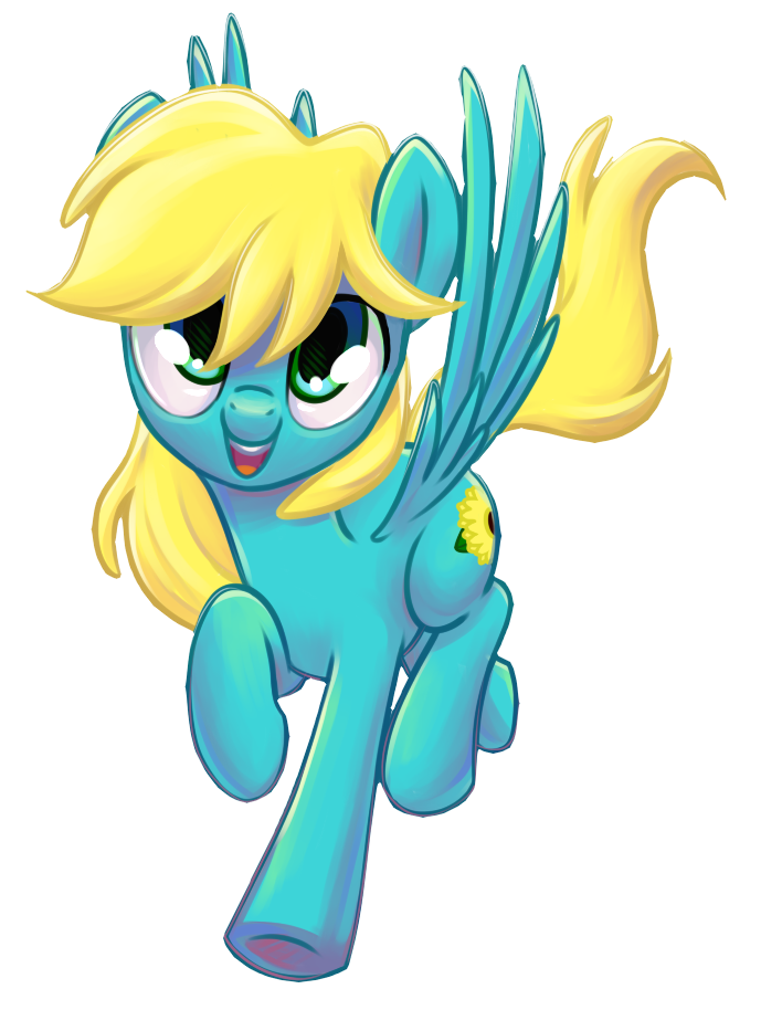 equine flower green_eyes horse mammal my_little_pony original_character pegasus pony safe sunflower unknown wings