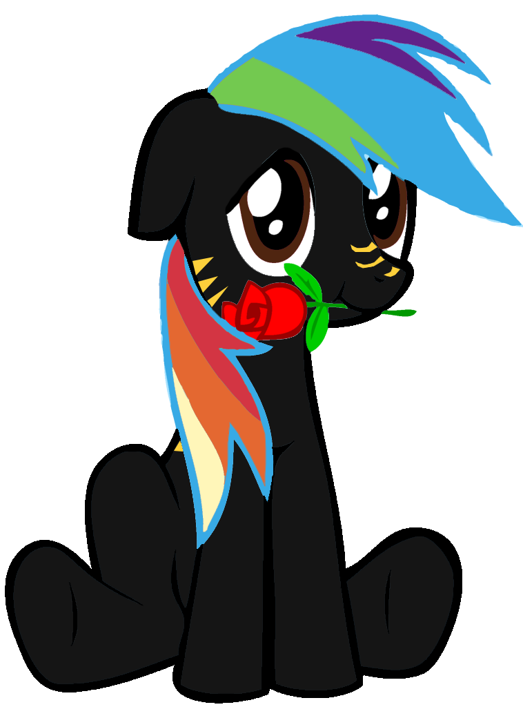 2014 brony brown_eyes cute equine feral flower friendship_is_magic golden_stripes hair hi_res hooves horse looking_at_viewer mammal multi-colored_hair my_little_pony original_character pone pony red_rose rose smile solo stripes sunflower sunflowertwix twix