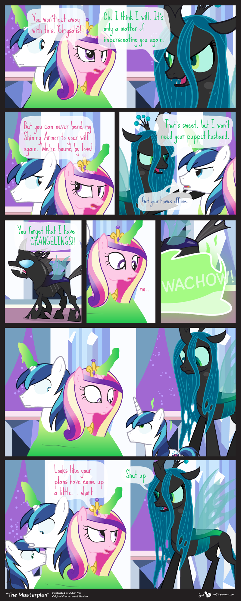 2014 changeling dialog dm29 english_text equine female feral friendship_is_magic horn horse humor male mammal my_little_pony princess_cadance_(mlp) queen_chrysalis_(mlp) shining_armor_(mlp) text unicorn winged_unicorn wings