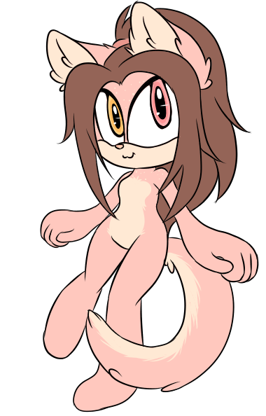 :3 anthro brown_hair chinchilla cinnamon_(sinamuna) freckles fur hair heterochromia invalid_tag mammal pink_eyes pink_fur ponytail rodent sinamuna sonic_(series) yellow_eyes