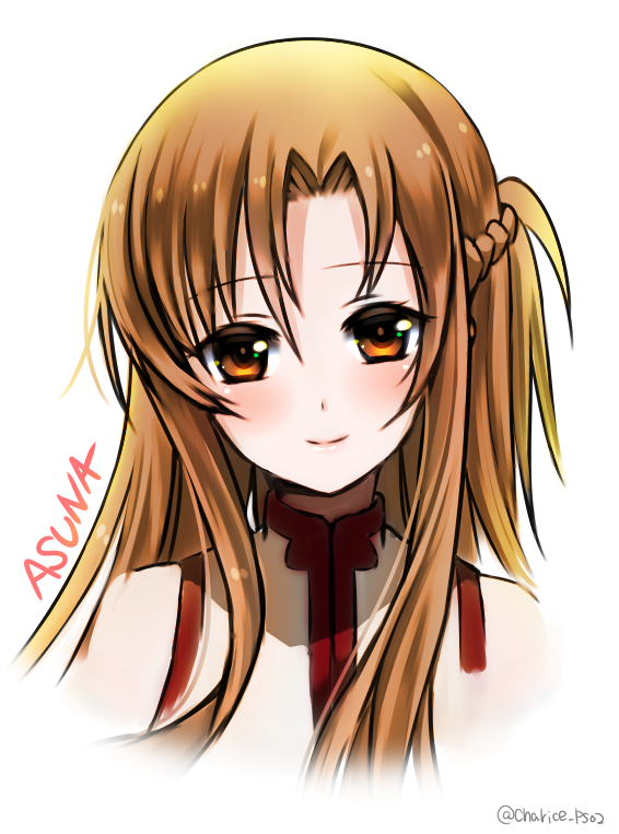 asuna_(sao) bad_id bad_pixiv_id brown_eyes brown_hair long_hair maryquant smile sword_art_online