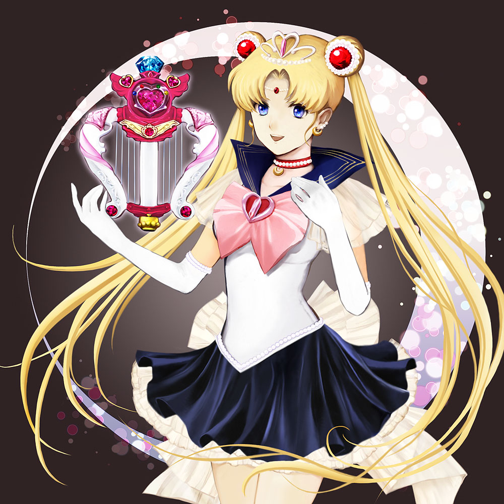 :d back_bow bad_id bad_pixiv_id bangs bishoujo_senshi_sailor_moon blonde_hair blue_sailor_collar bow choker cowboy_shot crescent_moon double_bun earrings elbow_gloves floating floating_object gem gloves hair_ornament harp heart instrument jewelry l_(lebata96) long_hair moon open_mouth parted_bangs pearl pink_bow pretty_guardian_sailor_moon princess_sailor_moon sailor_collar sailor_moon sailor_senshi_uniform smile solo stud_earrings tiara tsukino_usagi twintails very_long_hair white_gloves