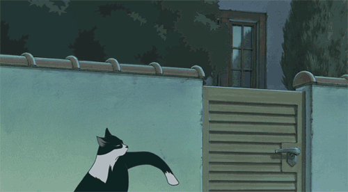 animal animated animated_gif bush cat neko_no_ongaeshi no_humans studio_ghibli