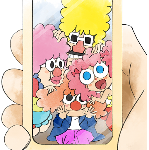2girls 3boys big_nose blonde_hair bow cellphone facial_hair hair_bow holding holding_phone james_t jamie_t jimmy_t mama_t multiple_boys multiple_girls mustache official_art open_mouth orange_hair papa_t phone pink_hair red_nose smile sunglasses takeuchi_kou third-party_source warioware warioware:_get_it_together!