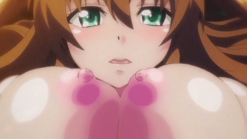 animated animated_gif areolae blush bouncing_breasts breasts brown_hair censored chichiiro_toiki clothes erect_nipples green_eyes huge_breasts large_breasts long_hair nipples paizuri penis pov saliva