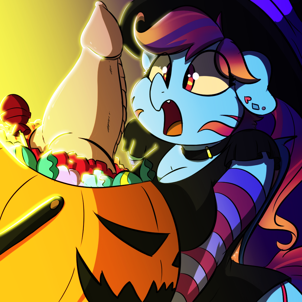 anthro candy equine food halloween holidays horse kennzeichen mammal my_little_pony open_mouth penis pony surprise