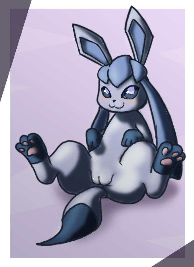 canine eeveelution female feral games glaceon kekitopu mammal nintendo pawpads paws pok&eacute;mon pussy spreading video_games