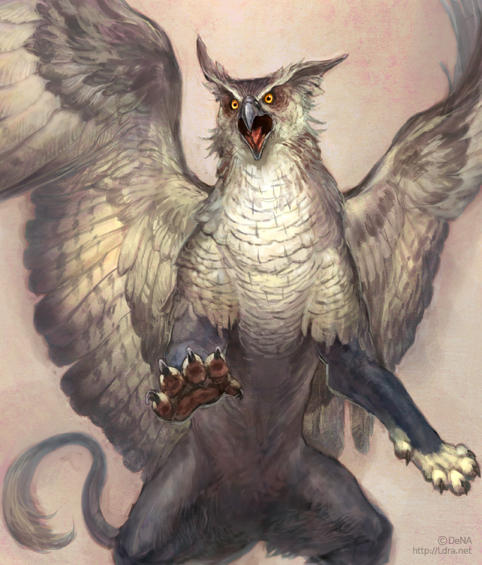 ambiguous_gender angry avian beak claws feathered_wings feathers feral front_view g.river gryphon paws rearing solo wings yellow_eyes