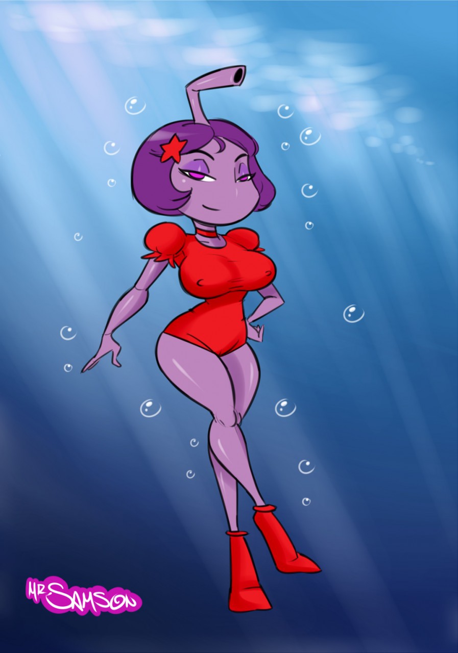 big_breasts breasts daffney_gilfin female mr_samson nipples smile snork solo the_snorks underwater water