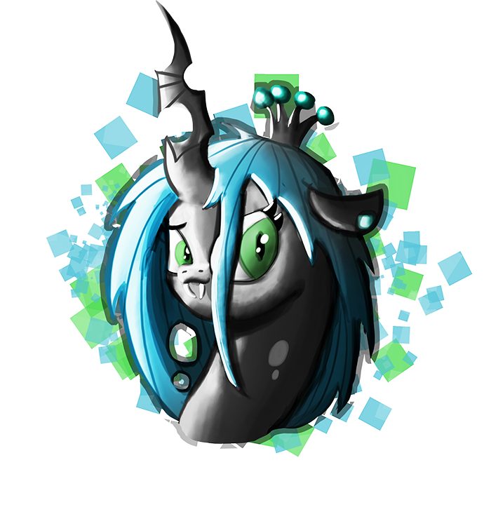 2014 changeling crown ear_piercing equine female friendship_is_magic green_eyes hair horn horse looking_at_viewer mammal my_little_pony piercing pony queen_chrysalis_(mlp) solo sparkler99