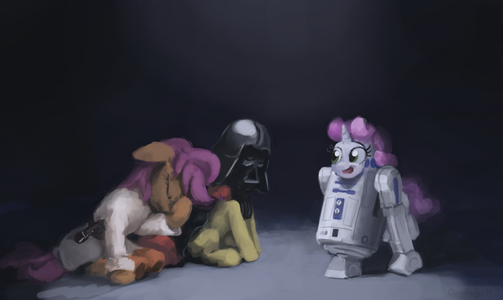 2014 apple_bloom_(mlp) cannibalus crossover cub darth_vader earth_pony equine female feral friendship_is_magic group horn horse luke_skywalker mammal my_little_pony pegasus pony r2-d2 scootaloo_(mlp) star_wars sweetie_belle_(mlp) unicorn wings young