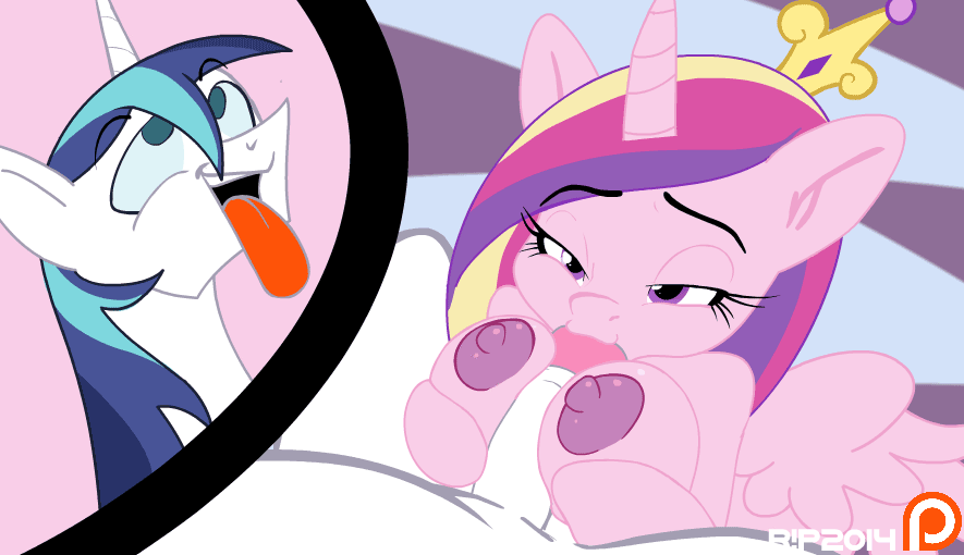 2014 animated anthro areola balls big_breasts breasts duo equine erect_nipples erection fellatio female friendship_is_magic horn husband_and_wife male mammal my_little_pony nipples oral penis princess_cadance_(mlp) r!p sex shining_armor_(mlp) straight titfuck uncut unicorn winged_unicorn wings