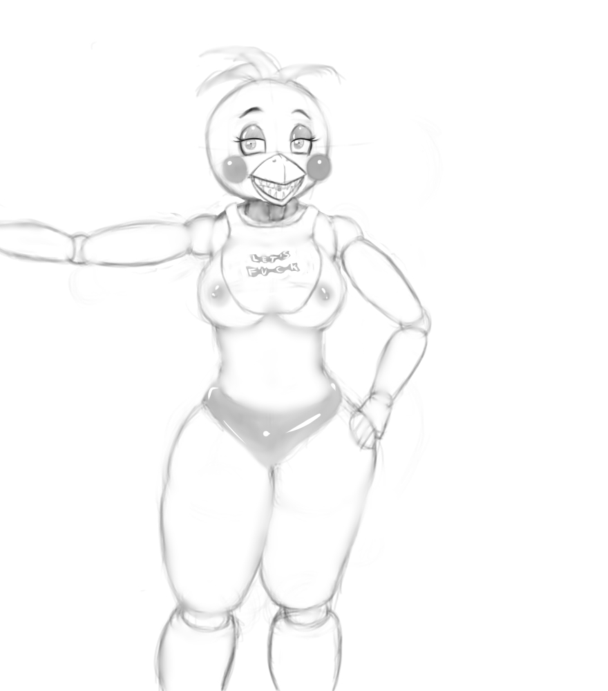 animatronic anthro areola big_breasts breasts female five_nights_at_freddy's five_nights_at_freddy's_2 huge_breasts machine mechanical nipples robot toy_chica_(fnaf) zinpachi