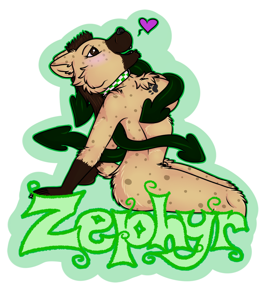 alpha_channel anthro blush breasts brown_eyes brown_hair canine chest_tuft collar dickgirl fangs fluffy fur hair hyena icon intersex mammal mohawk name_badge plain_background sheath solo spots tattoo teeth tentacles thatcatzoey transparent_background tuft zephyr