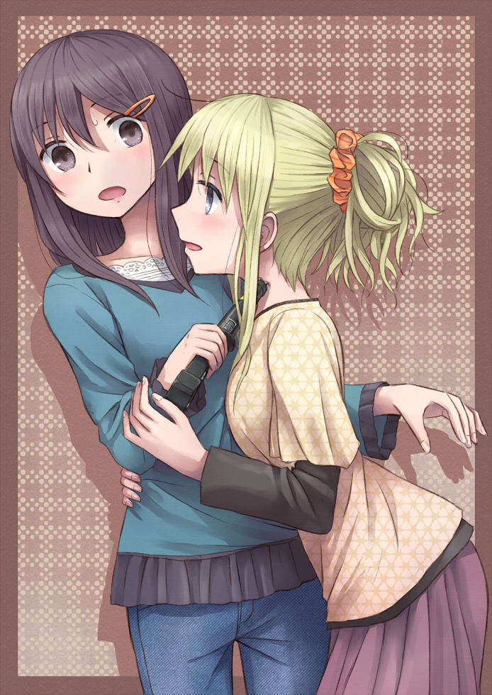 bad_id bad_pixiv_id blush multiple_girls original stun_baton yuri yuyuzuki_(yume_usagi)