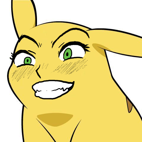 fur green_eyes meme nintendo pikachu pok&eacute;mon rape_face reaction_image smile stripe unknown_artist video_games yellow_fur