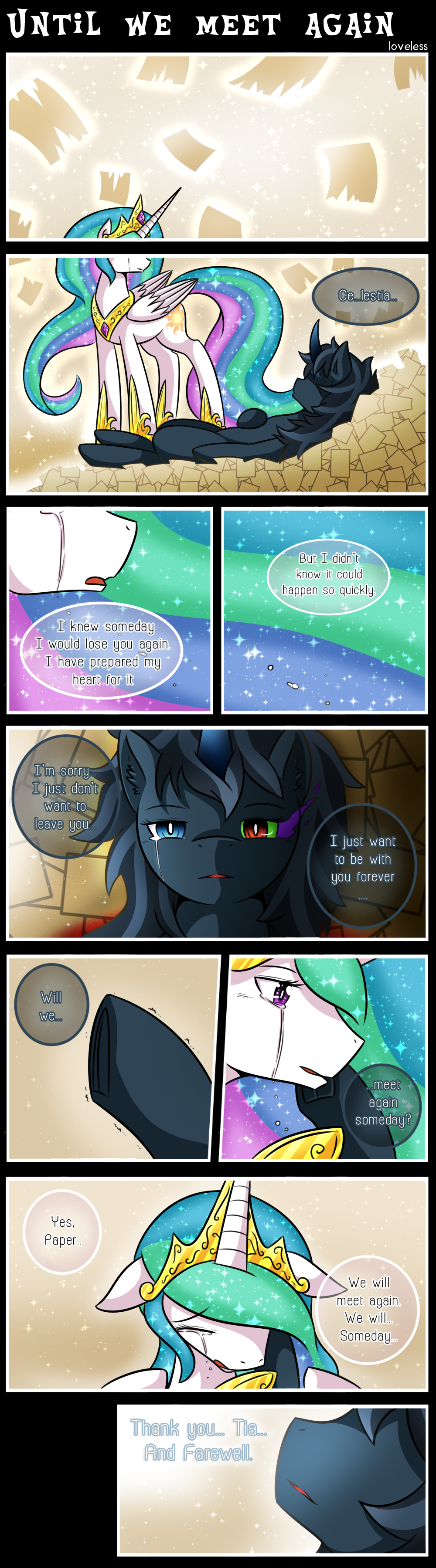 2015 comic crying dialogue english_text equine fan_character female feral friendship_is_magic horn mammal my_little_pony princess_celestia_(mlp) sad tears text unicorn vavacung winged_unicorn wings