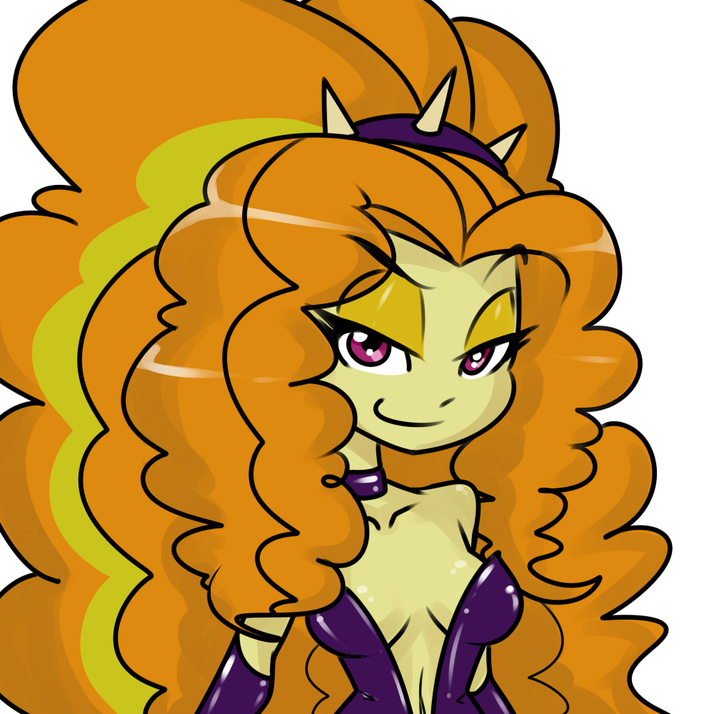 adagio_dazzle_(eg) breasts collar elbow_gloves equestria_girls female gloves hair_band half-closed_eyes human looking_at_viewer mammal my_little_pony plain_background reiduran rubber smile solo white_background