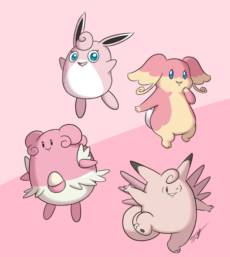 ambiguous_gender audino blissey blue_eyes clefable egg female looking_at_viewer nintendo pok&eacute;mon timoteihiv video_games wigglytuff