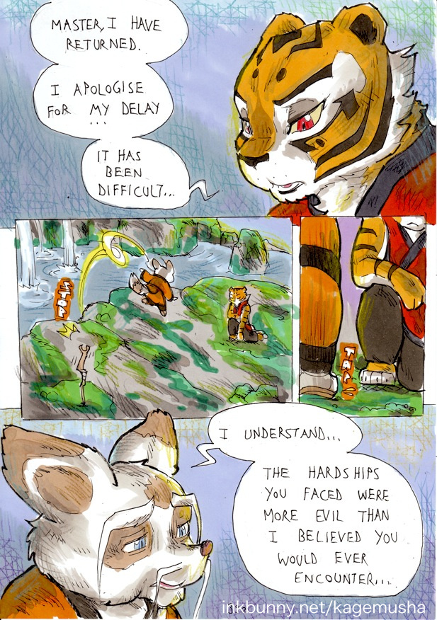 anthro better_late_than_never comic daigaijin english_text feline female kung_fu_panda male mammal master_tigress shifu text tiger