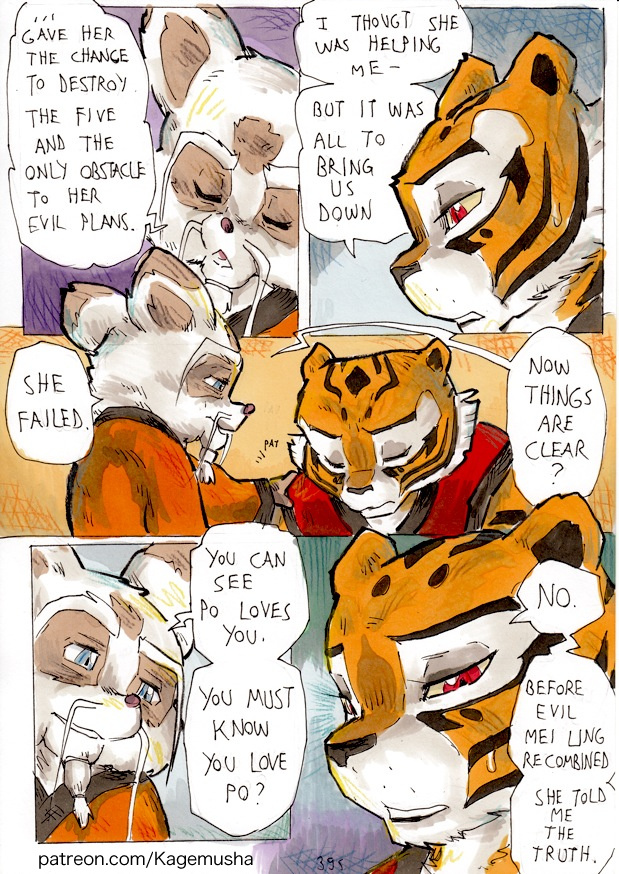 anthro better_late_than_never comic daigaijin english_text feline female kung_fu_panda male mammal master_tigress shifu text tiger