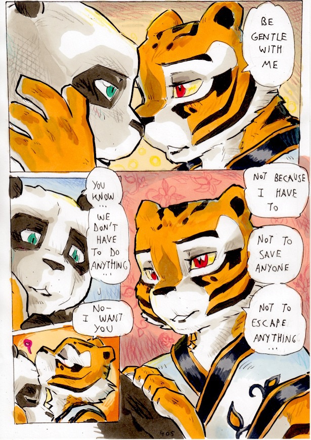 anthro bear better_late_than_never comic daigaijin english_text feline female kissing kung_fu_panda male mammal master_tigress panda po text tiger