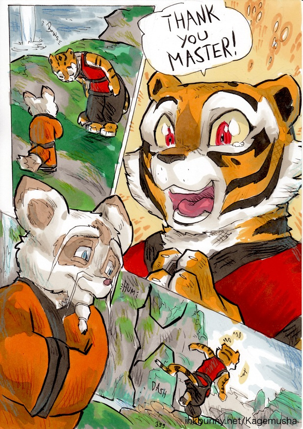 anthro better_late_than_never comic daigaijin english_text feline female kung_fu_panda male mammal master_tigress shifu text tiger