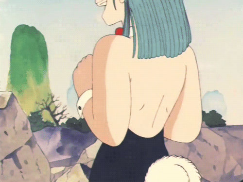 1girl 80s age_difference animated animated_gif aqua_hair arm back bald bare_back bare_shoulders beard blood bulma bulma_briefs bunny_costume bunny_suit bunnysuit dragon_ball dragonball elbow facial_hair female hand hands male master_roshi muten_roshi muten_roushi nosebleed old_man open_mouth pervert shoulders sunglasses turquoise_hair turtle_shell