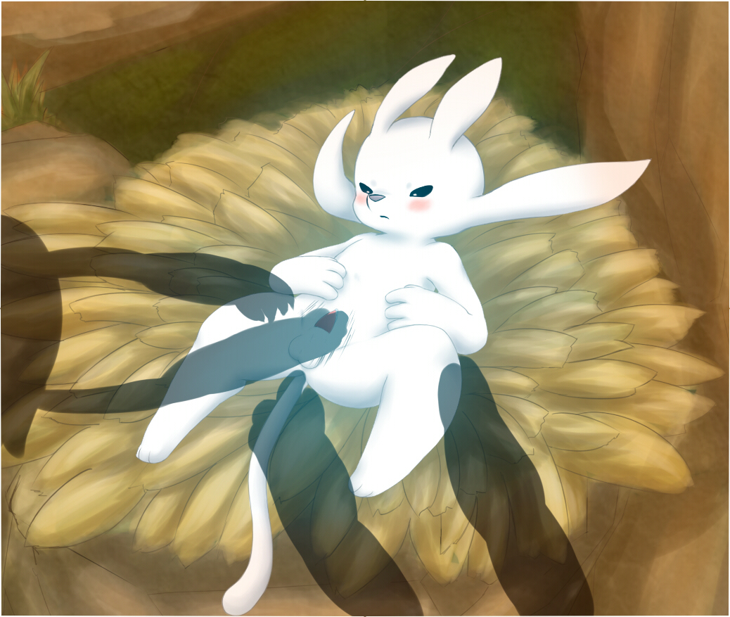 anal anthro ball claws cub cute finger fur half-close_eyes handjob invalid_tag male noodle_(artist) ori ori_and_the_blind_forest penis shy tapering_penis white_fur young