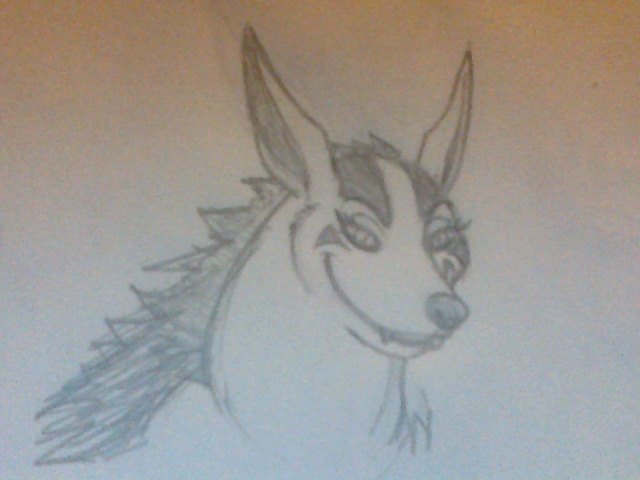 alkatraz female headshot hyena mammal mighteyna monster nintendo pocket pok&eacute;mon sketch solo traditional_media_(artwork) video_games