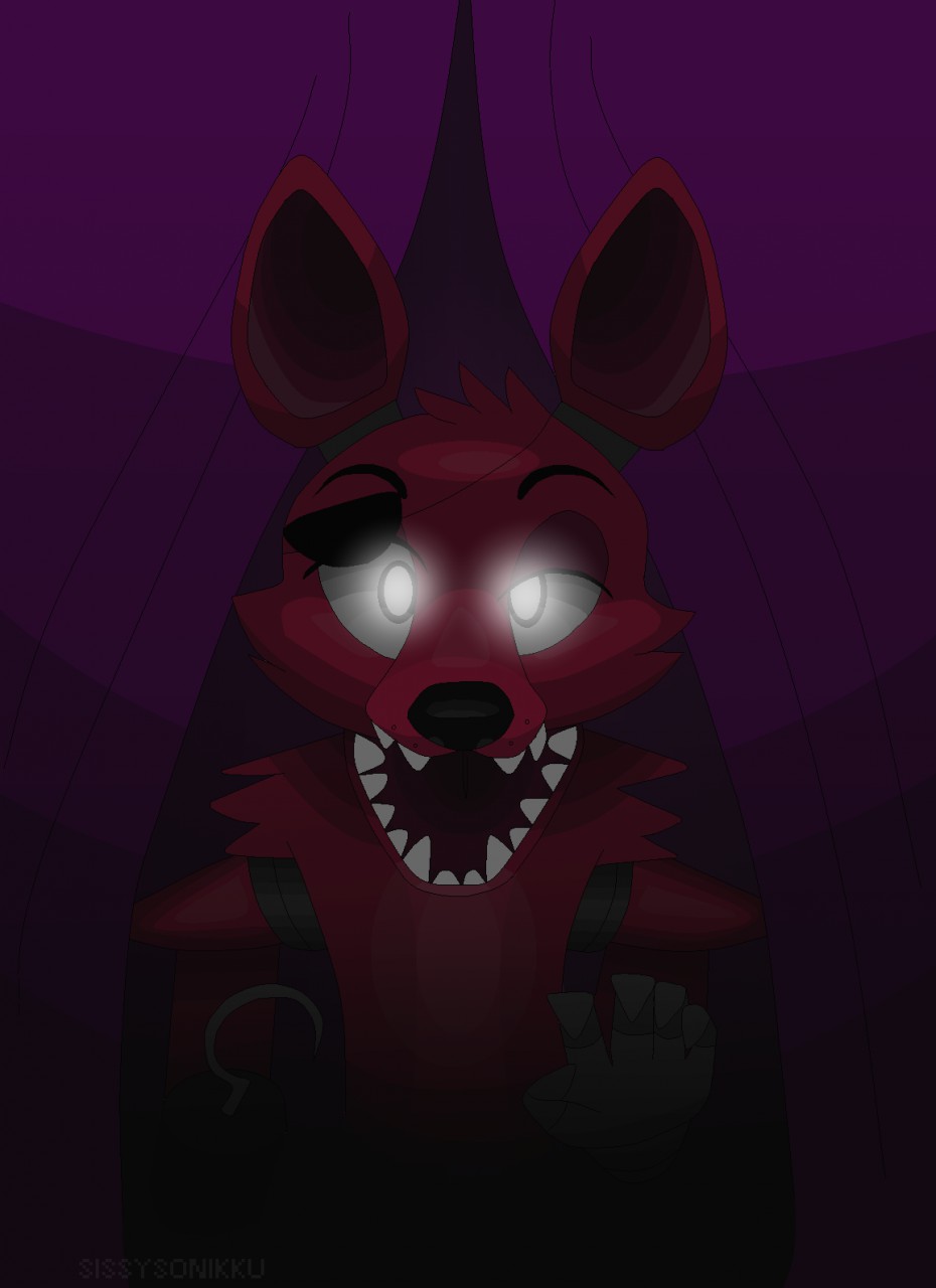 animatronic canine eye_patch eyewear five_nights_at_freddy's fox foxy_(fnaf) glowing glowing_eyes hook machine male mammal mechanical robot sissysonikku teeth