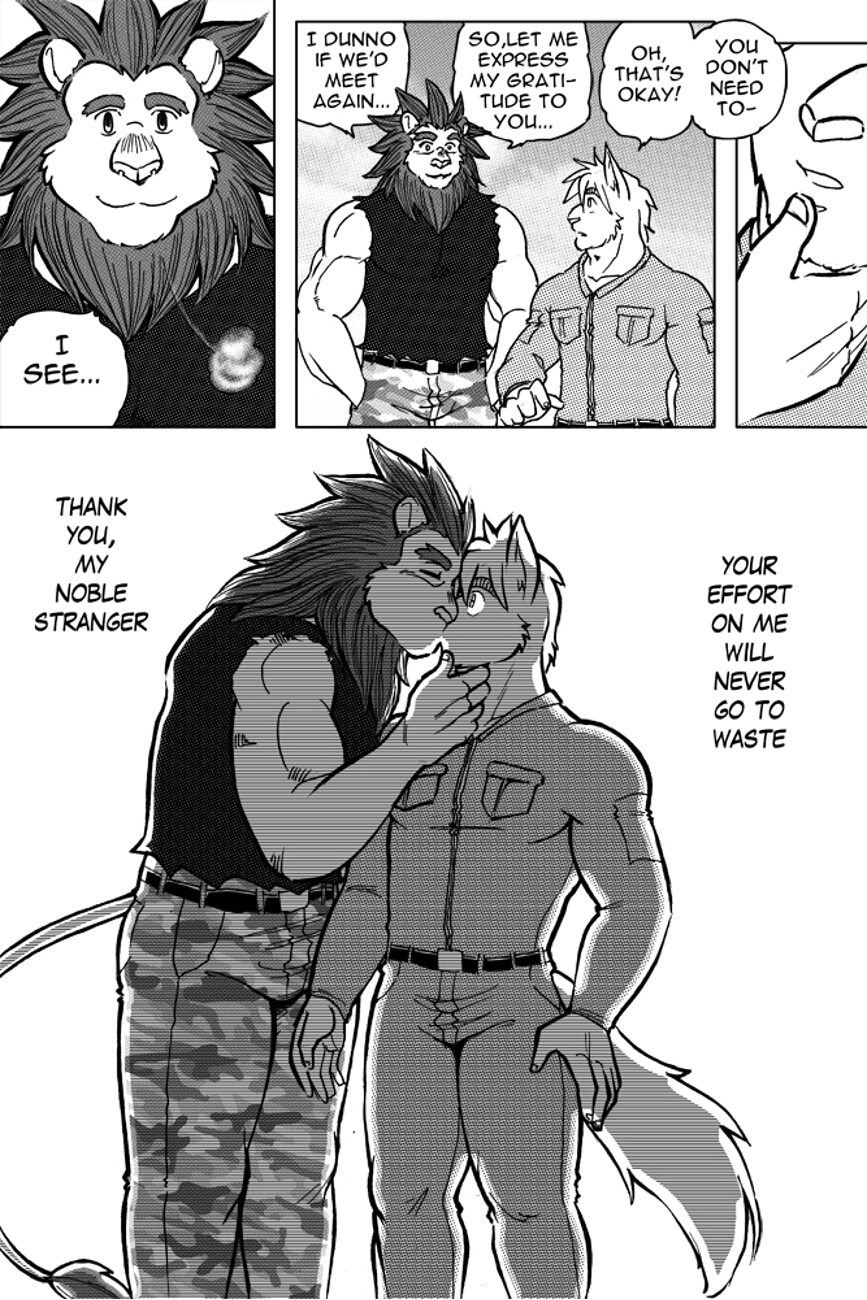 biceps big_muscles catalyst comic feline kissing lion male male/male mammal muscles pecs ryuu_majin