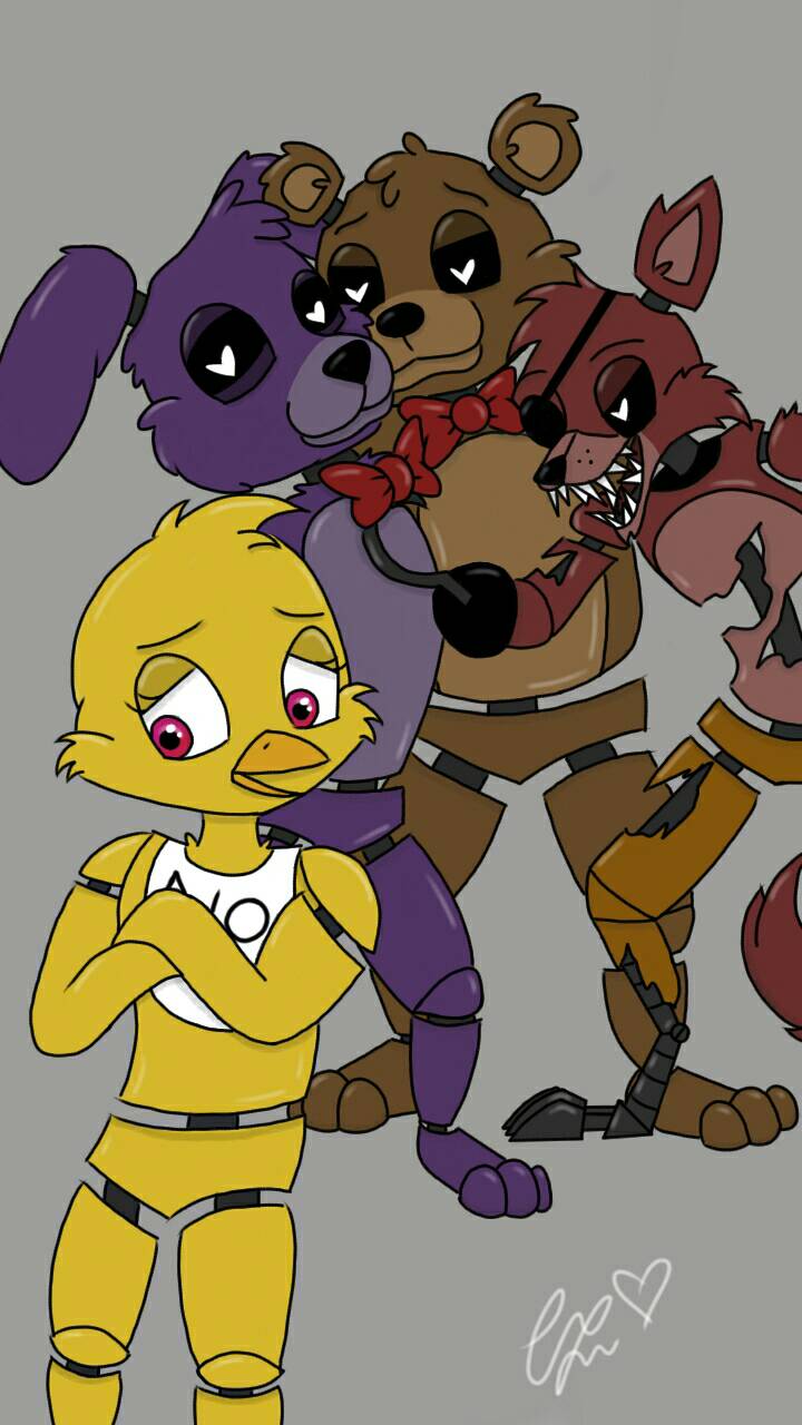 2015 animatronic avian bear bird bonnie_(fnaf) bow_tie canine cecexmm chica_(fnaf) chicken eye_patch eyewear female five_nights_at_freddy's fox foxy_(fnaf) freddy_(fnaf) hook lagomorph machine male mammal mechanical rabbit robot video_games