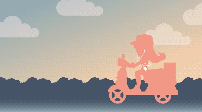 1girl animated animated_gif mona mona_(warioware) motocycle motorcycle nintendo warioware