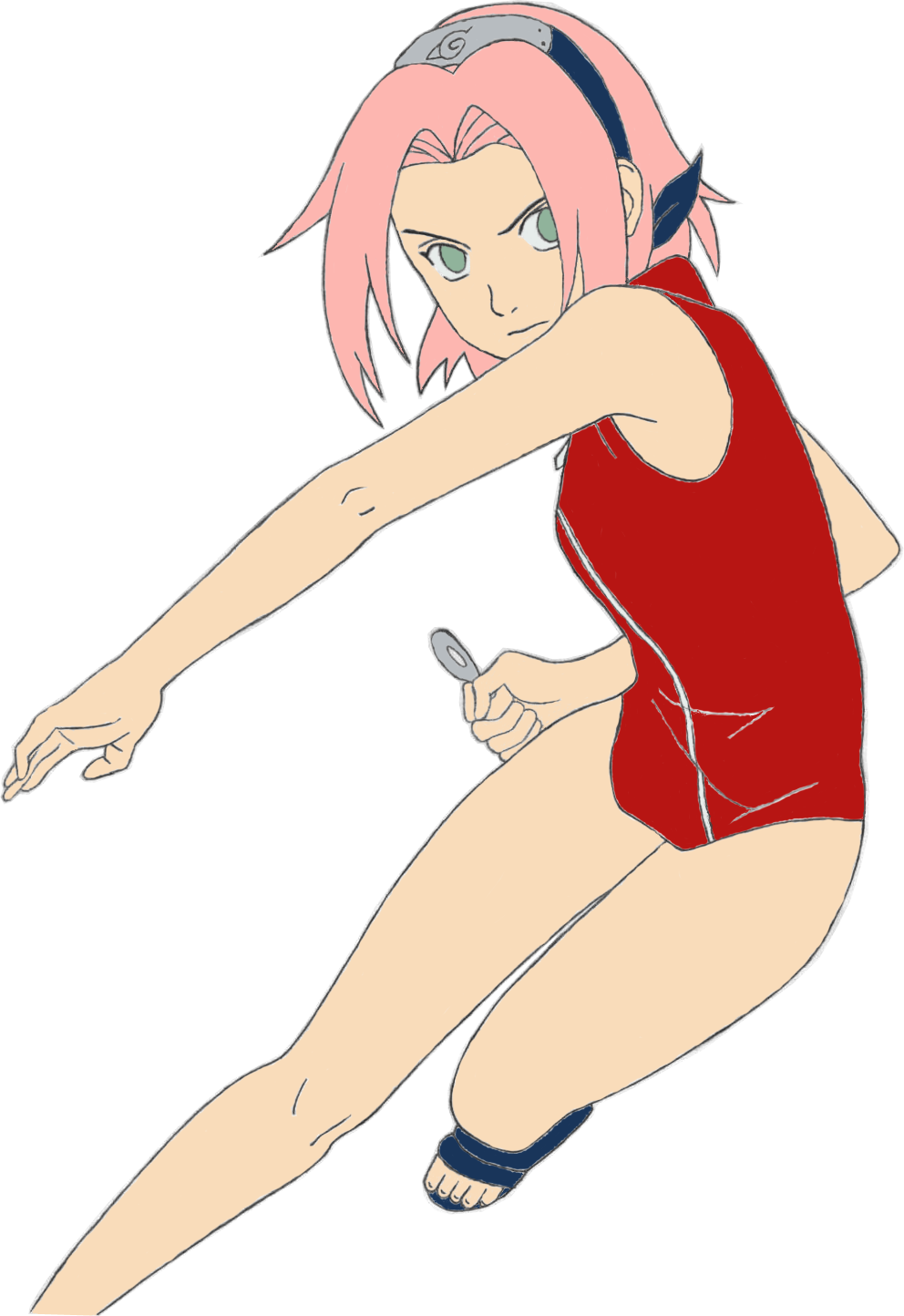 Sakura Haruno Holding Kunai PNG Image