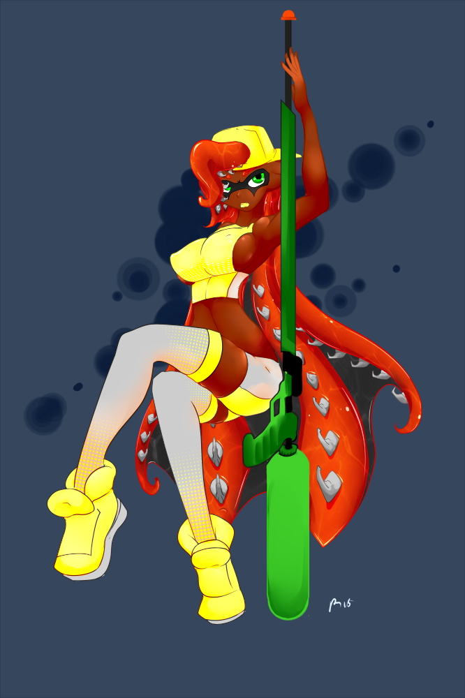 2015 abstract_background breasts female inkling severus solo splatoon vampire_squid