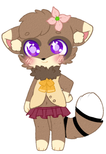 blush chibi clothing cub female flower loli mammal midriff momo navel plant raccoon sheep_(artist) young
