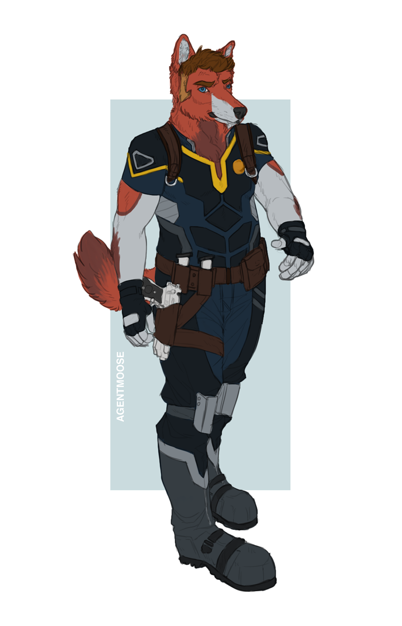 agentmoose anthro belly canine gun harness male mammal muscles police ranged_weapon timet uniform weapon wolf