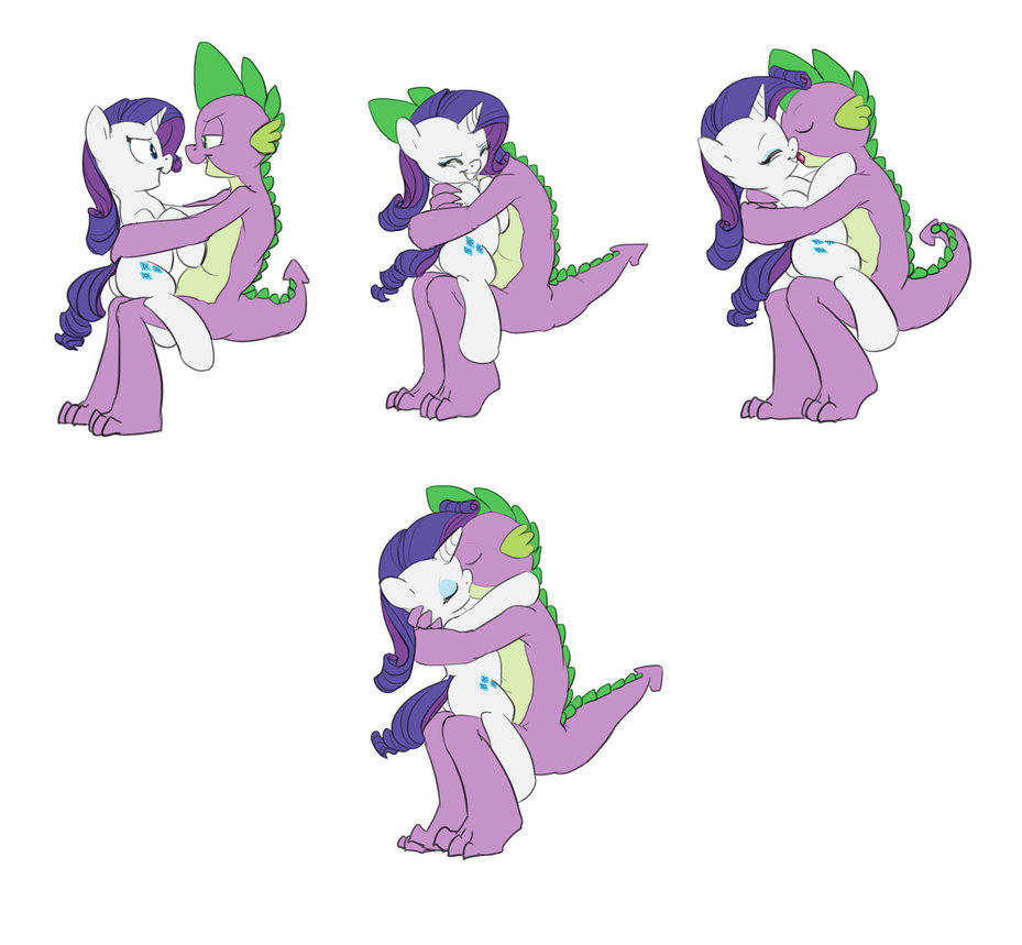 couple cutie_mark dragon earth_pony equine eyes_closed eyeshadow female friendship_is_magic fur furry_tail green_eyes hair happy horn horse invalid_tag kissing love makeup male male/female mammal muscles my_little_pony open_mouth pony purple_eyes purple_hair siansaar sitting smile spike_(mlp) tongue tongue_out unicorn white_fur