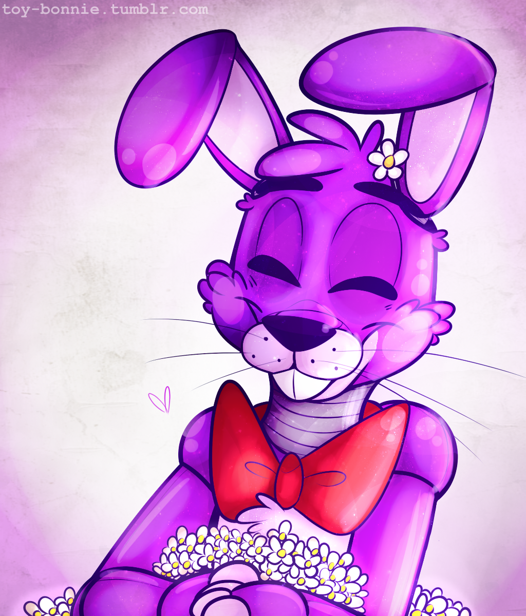 animatronic bonnie_(fnaf) bow_tie eyes_closed five_nights_at_freddy's flower lagomorph machine male mammal mechanical plant rabbit robot toy-bonnie video_games