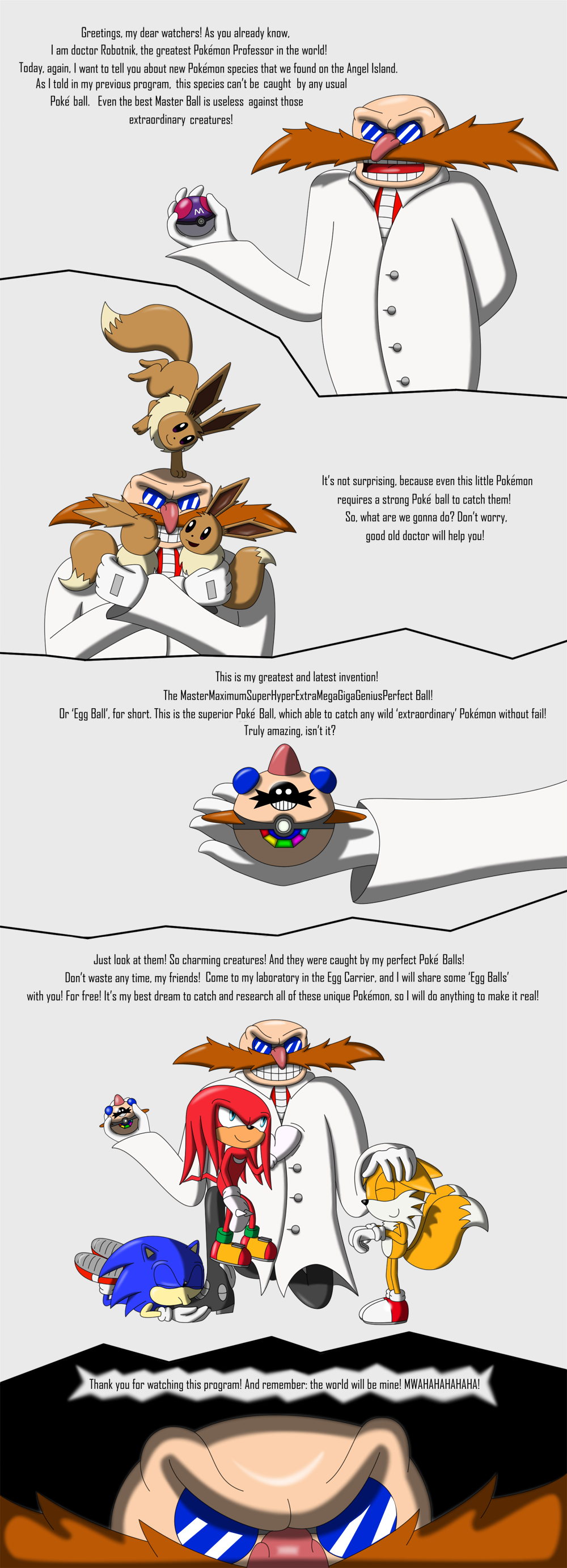 crossover dr._eggman eevee english_text engrish johnbrain93 knuckles_the_echidna miles_prower nintendo pok&eacute;ball pok&eacute;mon sonic_(series) sonic_the_hedgehog text video_games