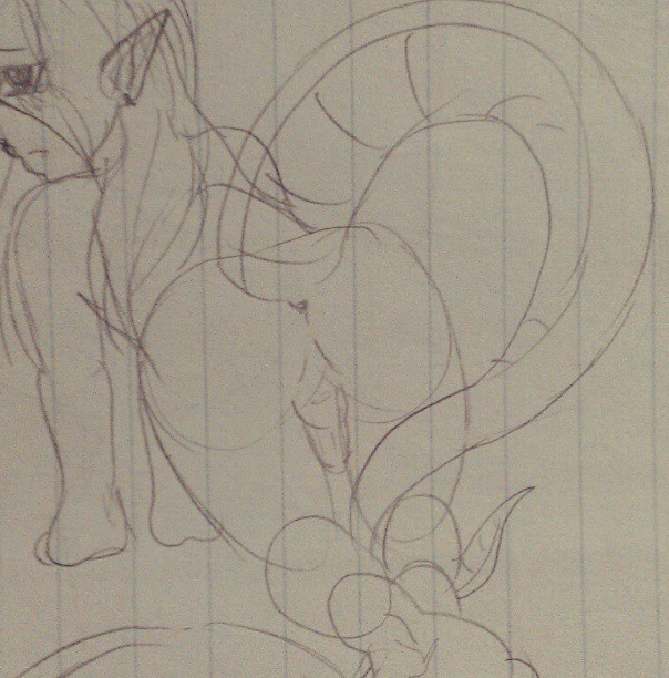 all_fours anus bent_over butt child demon hair half_human hands_and_knees human invalid_tag kneeling long_hair male mammal naga part_human penis reptile scalie sipher_hibe small_penis snake snake_tail young