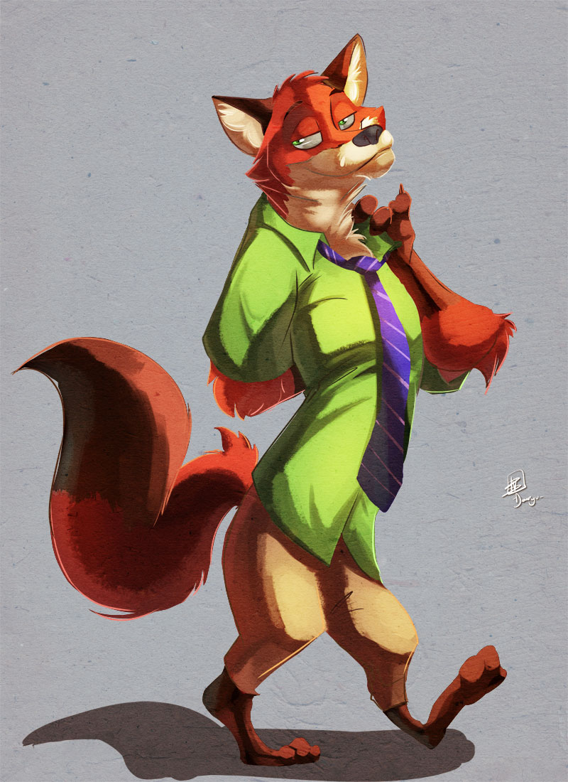 anthro canine character_from_animated_feature_film disney fox fur male mammal nick_wilde zootopia