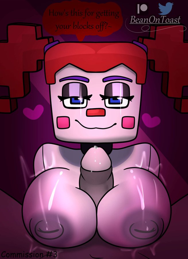 areola beanontoast big_breasts blue_eyes blush bodily_fluids breast_play breasts circus_baby_(fnaf) dialogue duo female five_nights_at_freddy's genital_fluids genitals hair human humanoid machine male male/female mammal microsoft minecraft mojang nipples penis precum red_hair robot robot_humanoid scottgames sex sister_location titfuck xbox_game_studios