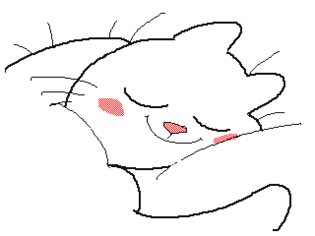4:3 ambiguous_gender animated domestic_cat eyes_closed felid feline felis feral keke_(artist) mammal pillow pink_nose simple_background sleeping smile solo tail tongue tongue_out whiskers white_background