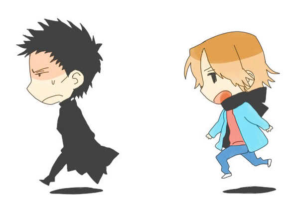 annoyed chibi follow kamen_rider kamen_rider_ryuki kamen_rider_ryuki_(series) ren ren_akiyama shinji shinji_kido